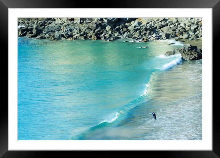 Turquoise Water Cornwall Framed Mounted Print by Terri Waters