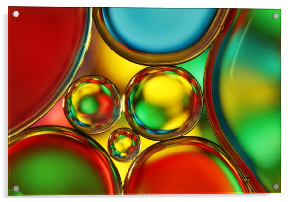 Rainbow Sprinkle Oil Drops Acrylic by Sharon Johnstone