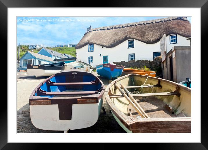 Tinker Taylor Cottage Sennen Cove Cornwall Framed Mounted Print by Terri Waters