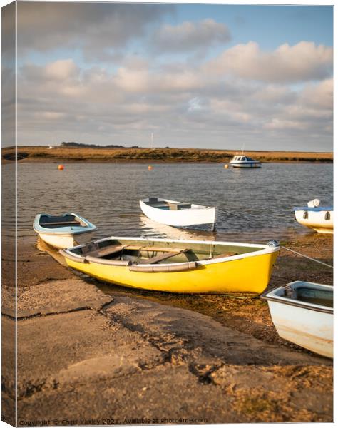 Wells-Next-The-Sea estuary, North Norfolk coast Canvas Print by Chris Yaxley