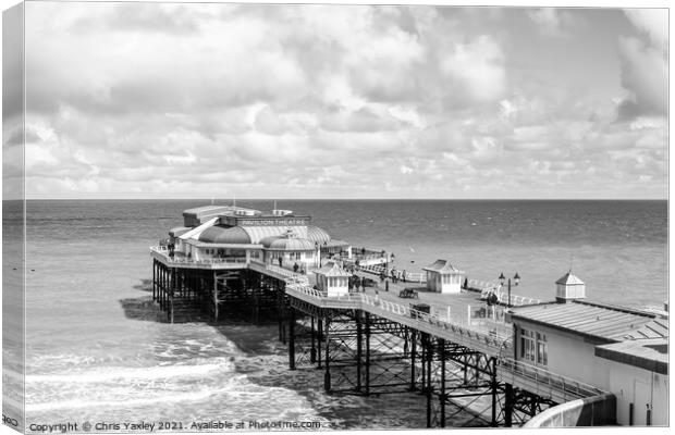 Cromer pier in black and white Canvas Print by Chris Yaxley