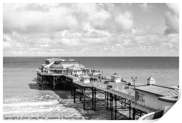 Cromer pier in black and white Print by Chris Yaxley