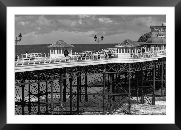 Cromer pier in black and white Framed Mounted Print by Chris Yaxley