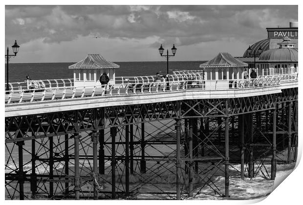 Cromer pier in black and white Print by Chris Yaxley