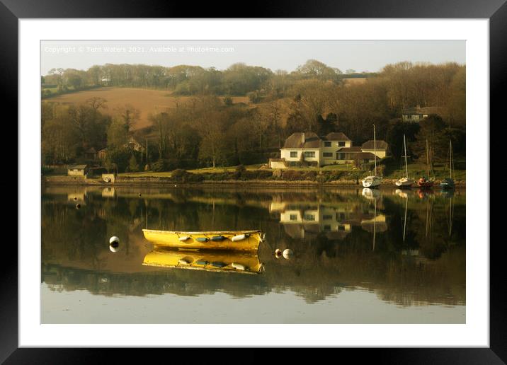 Mylor Creek in April Framed Mounted Print by Terri Waters