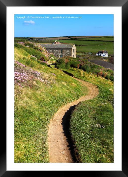 Coast Path to Fishing Cove Framed Mounted Print by Terri Waters