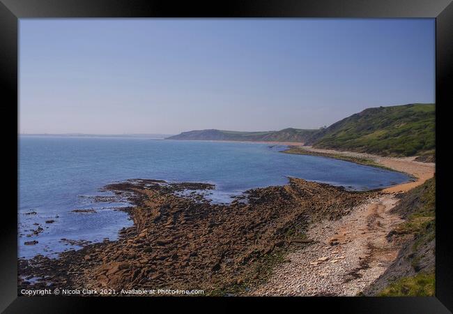 Majestic Jurassic Coastline Framed Print by Nicola Clark