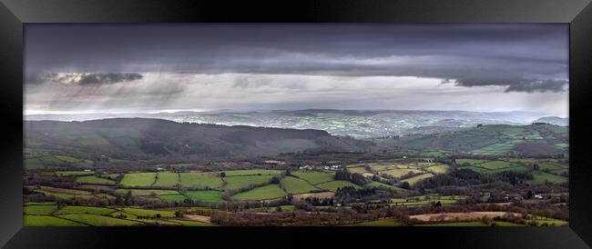 Rain clouds over Carmarthenshire Framed Print by Leighton Collins