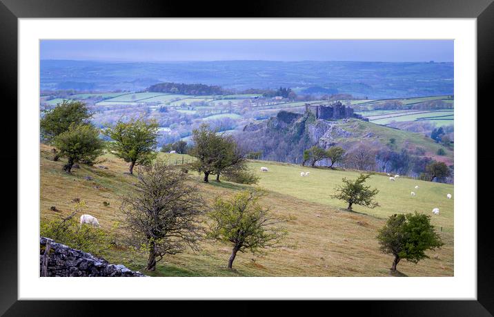 Carreg Cennen castle Framed Mounted Print by Leighton Collins