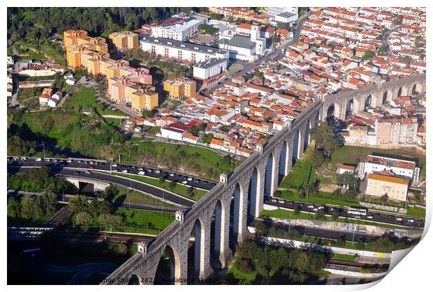 The  Aqueduct historic site in Lisbon Print by PhotOvation-Akshay Thaker