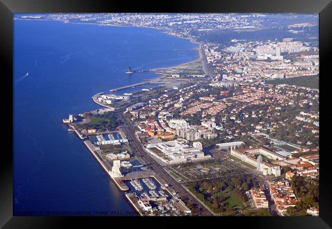 An Aerial view of Lisbon coastal city Framed Print by PhotOvation-Akshay Thaker