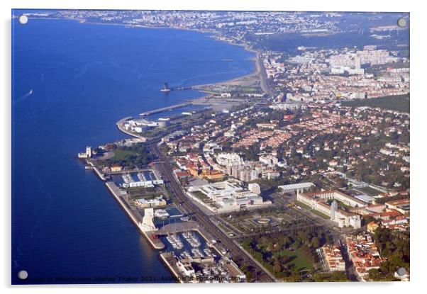 An Aerial view of Lisbon coastal city Acrylic by PhotOvation-Akshay Thaker