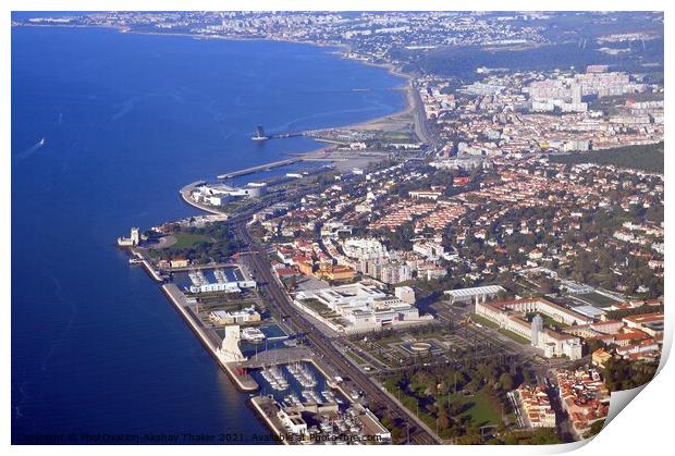 An Aerial view of Lisbon coastal city Print by PhotOvation-Akshay Thaker