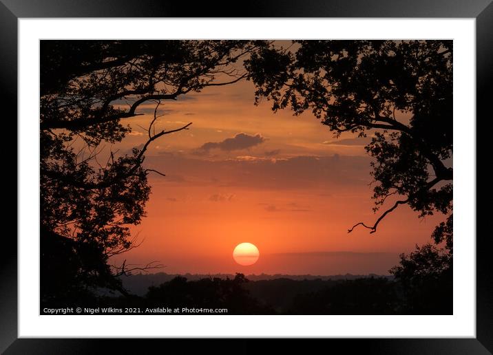 Sunset Framed Mounted Print by Nigel Wilkins