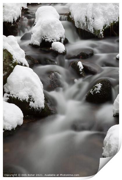 Creek in winter Print by Dirk Rüter