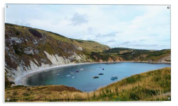 Lullworth Cove Dorset Acrylic by Deborah Welfare