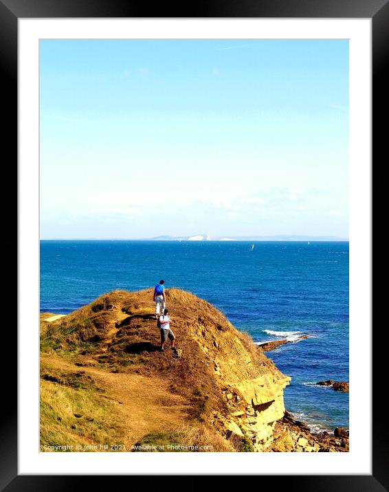 View of the Isle of Wight from Peveril Point, Dorset. UK. Framed Mounted Print by john hill