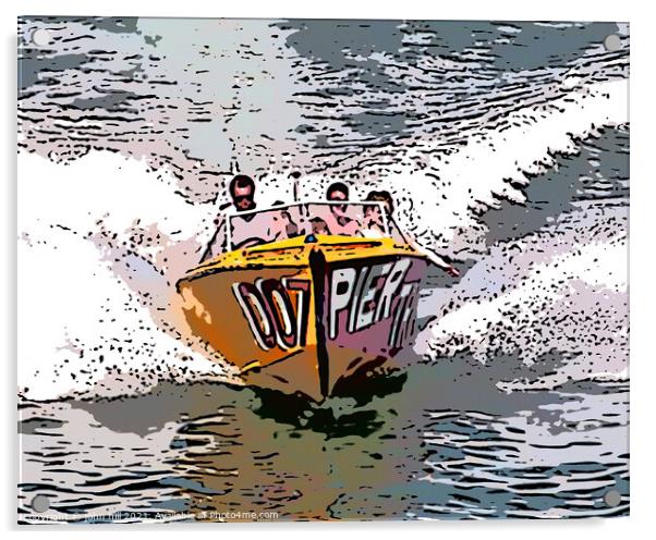 Speedboat (illustration effect) Acrylic by john hill