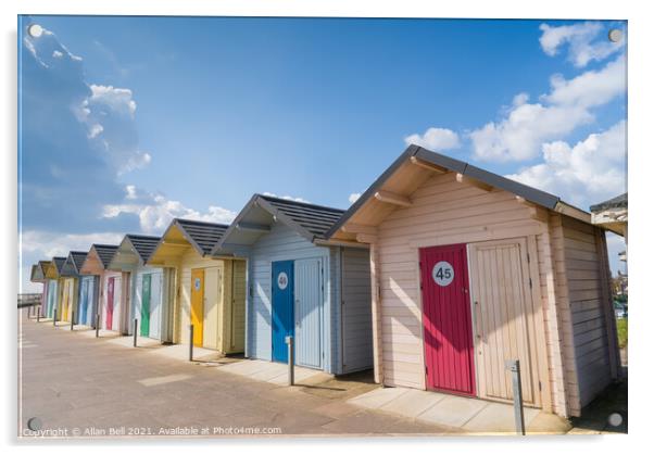 Beach Huts Mablethorpe Promenade Lincolnshire Acrylic by Allan Bell