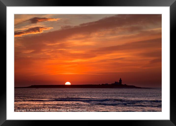 Sunrise over Coquet Island Framed Mounted Print by Mark Sunderland