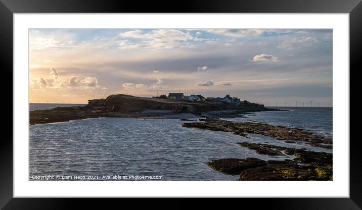 High Tide Hilbre Island Framed Mounted Print by Liam Neon