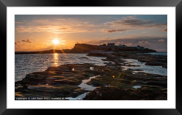Walk Into the Sun at Hilbre Island Framed Mounted Print by Liam Neon