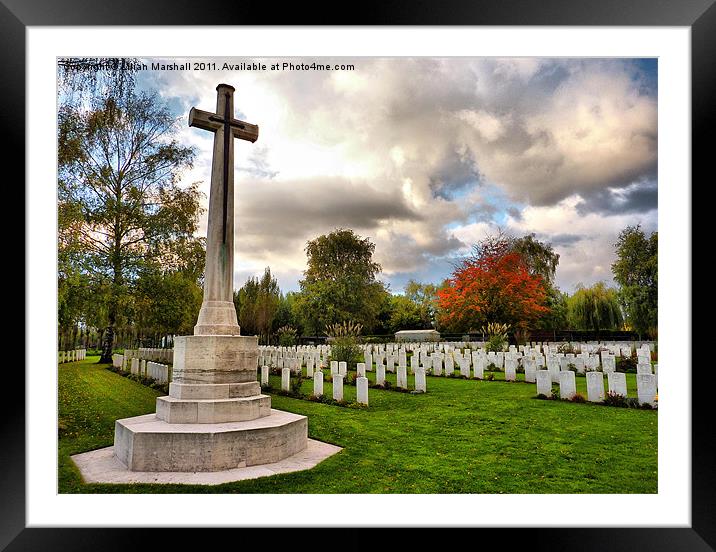 La Brique Military Cemetary. Framed Mounted Print by Lilian Marshall