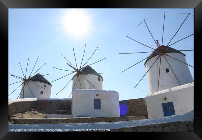 Mykonos Windmills Framed Print by Alister Firth Photography