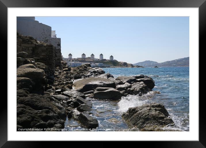 Mykonos windmills Framed Mounted Print by Alister Firth Photography