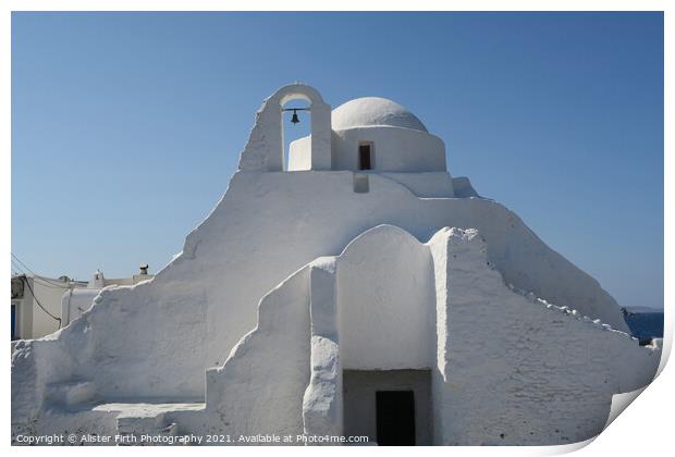 Church of Panagia Paraportiani, Mykonos Print by Alister Firth Photography