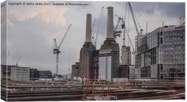 Battersea Power Station,pink floyd Canvas Print by kathy white