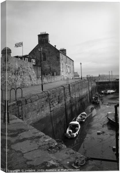 Dysart Harbour, Kirkcaldy, Scotland, Monochrome Canvas Print by Imladris 