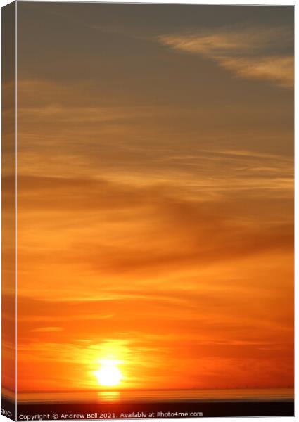Morecambe Bay Sunset Canvas Print by Andrew Bell