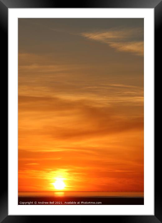 Morecambe Bay Sunset Framed Mounted Print by Andrew Bell