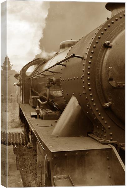 Steam Locomotive in Sepia Canvas Print by graham young
