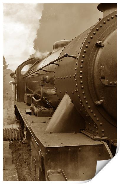 Steam Locomotive in Sepia Print by graham young
