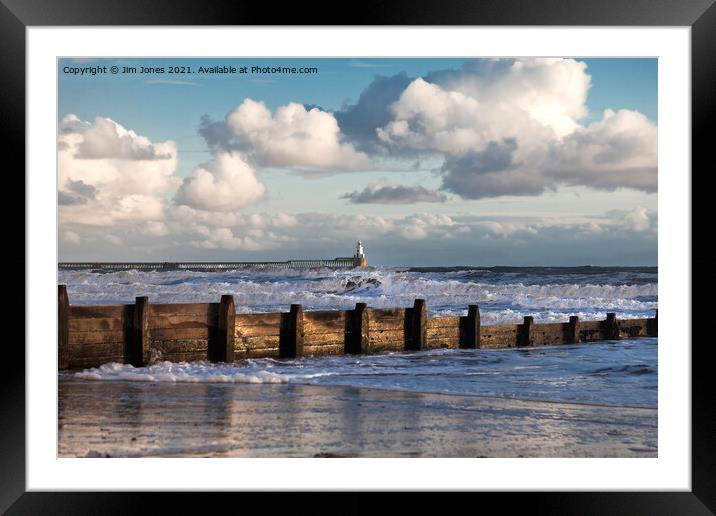 Sunshine and Stormy Sea Framed Mounted Print by Jim Jones