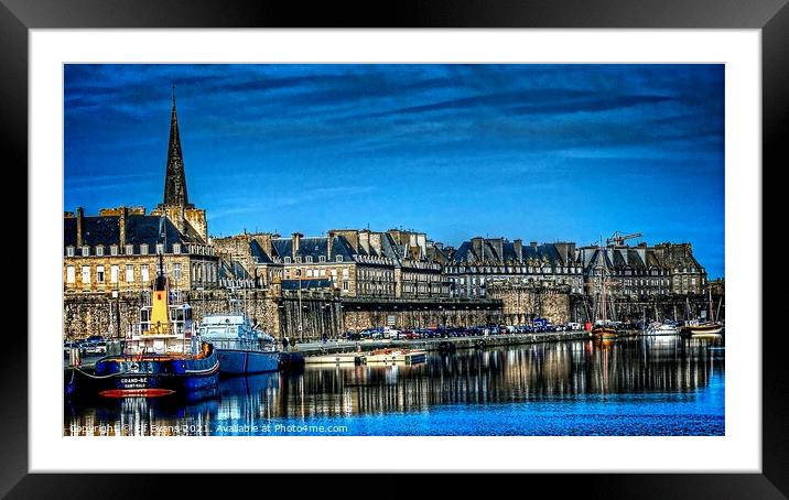 Intra Muros and Vauban Bassin in Saint Malo Fance Framed Mounted Print by Elf Evans