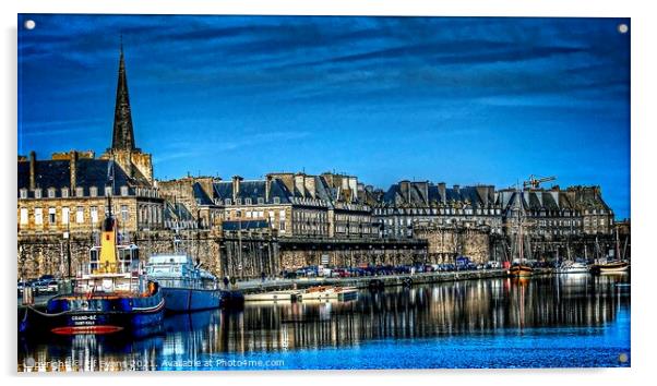 Intra Muros and Vauban Bassin in Saint Malo Fance Acrylic by Elf Evans