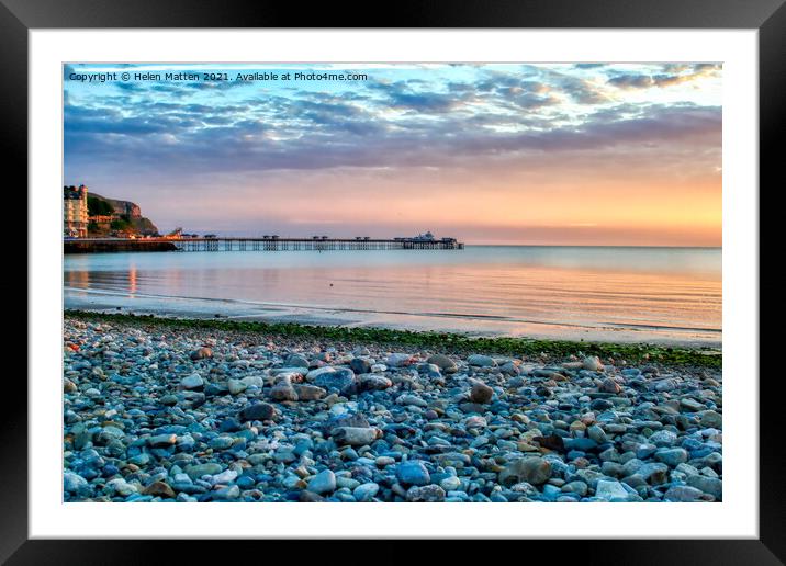 Dawn on LLandudno Beach and pier Framed Mounted Print by Helkoryo Photography