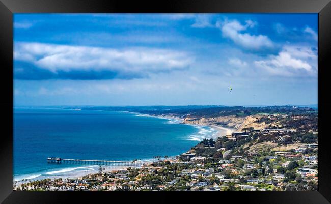 La Jolla Heights Shores Beach San Diego California Framed Print by William Perry