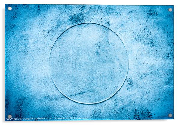 Marble background with a transparent circle in the center of lab Acrylic by Joaquin Corbalan