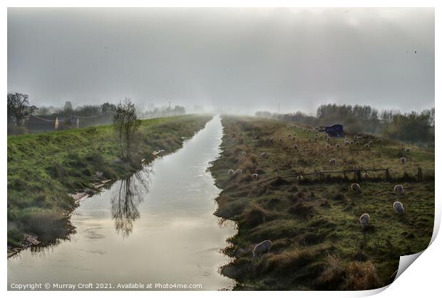 WELNEY - NEW BEDFORD RIVER IN THE MIST Print by Murray Croft