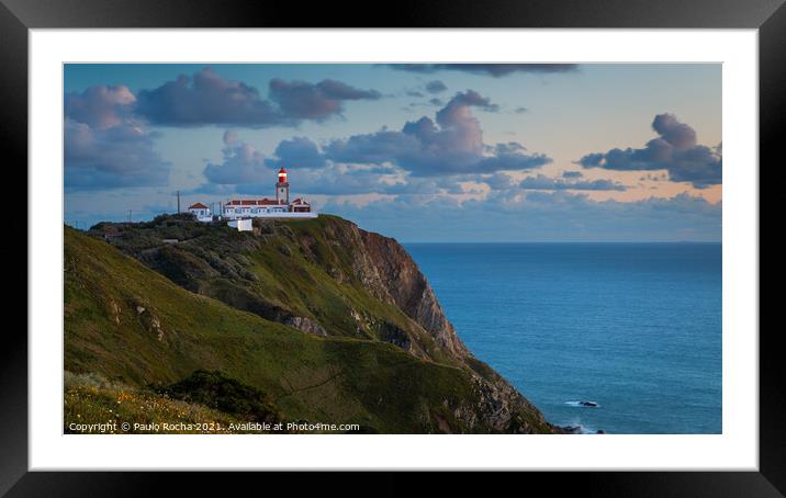 Lighthouse at Cape Cabo da Roca, Cascais, Portugal Framed Mounted Print by Paulo Rocha