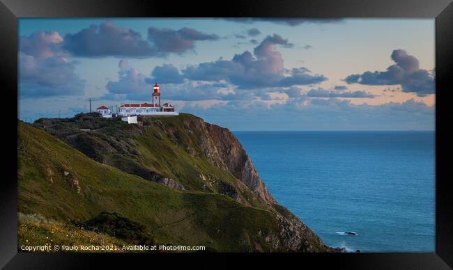 Lighthouse at Cape Cabo da Roca, Cascais, Portugal Framed Print by Paulo Rocha