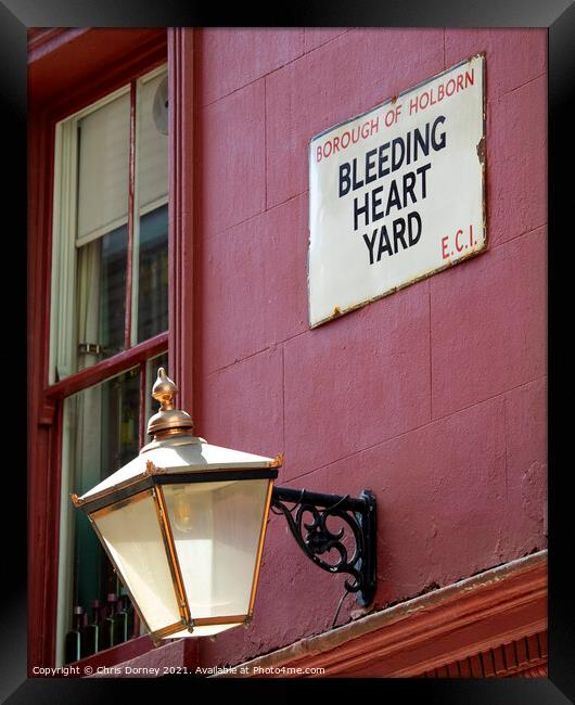 Bleeding Heart Yard in London, UK Framed Print by Chris Dorney