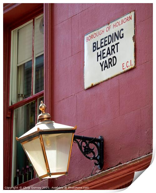 Bleeding Heart Yard in London, UK Print by Chris Dorney