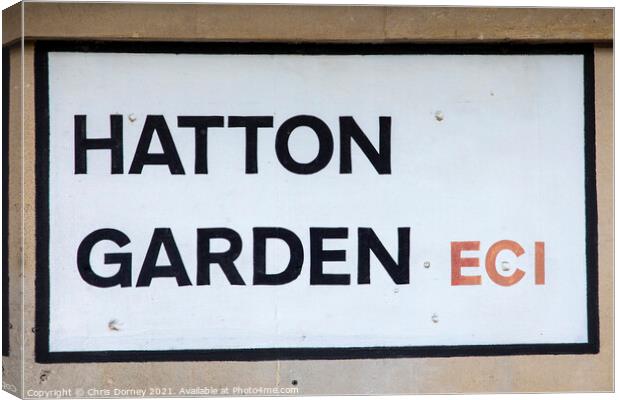 Hatton Garden in London, UK Canvas Print by Chris Dorney