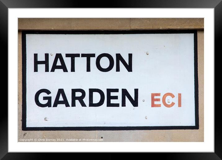 Hatton Garden in London, UK Framed Mounted Print by Chris Dorney