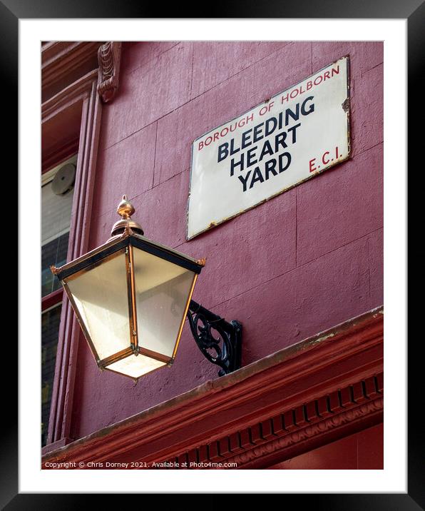 Bleeding Heart Yard in London, UK Framed Mounted Print by Chris Dorney